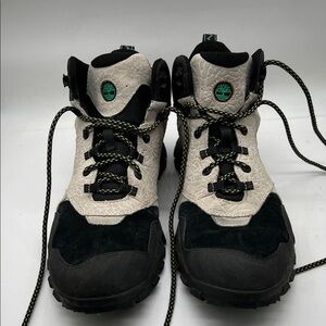 TIMBERLAND Boots Men's 11.5 Grey Black WATERPROOF Suede GARRISON Trail Hiker